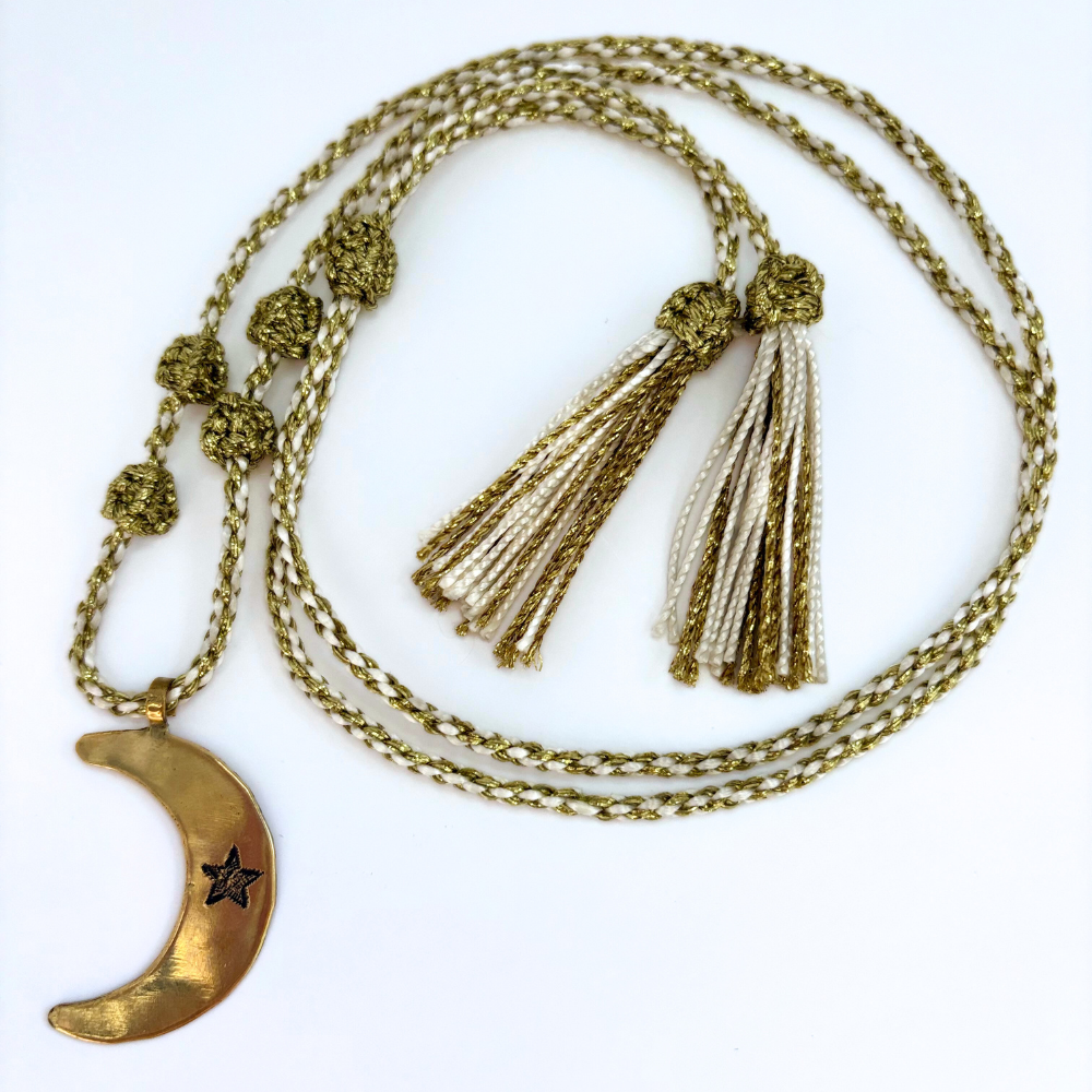 Sautoir Grigri médaille lune étoile