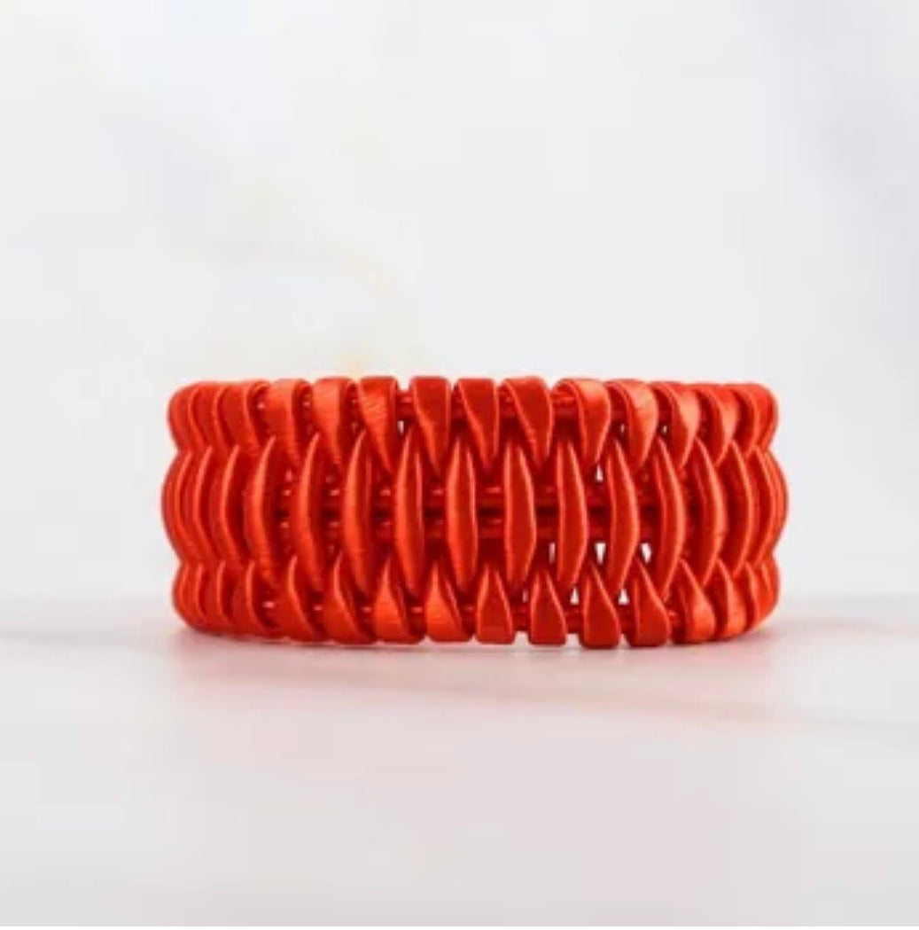 Manchette Noor orange fils lurex soie végétale fait main beloves