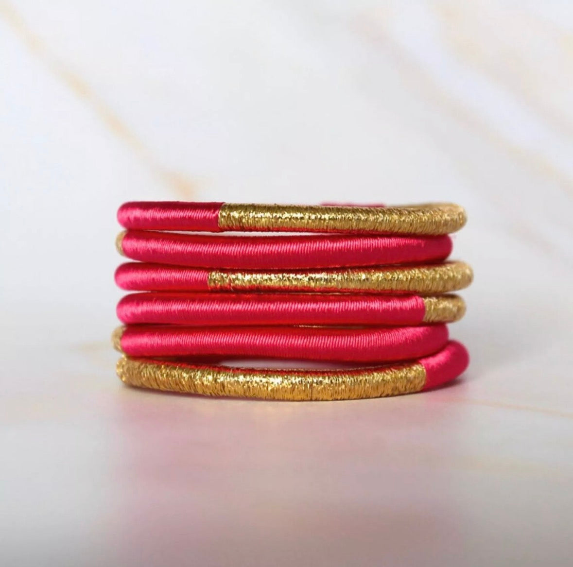 Jonc dahabi rose bonbon stack artisanal Maroc beloves