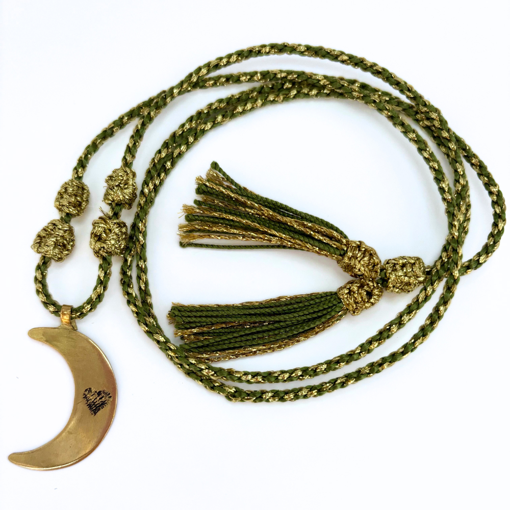 Sautoir Grigri médaille lune cœur