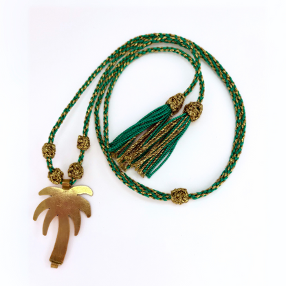Sautoir grigri palmier vert solaire artisanal beloves