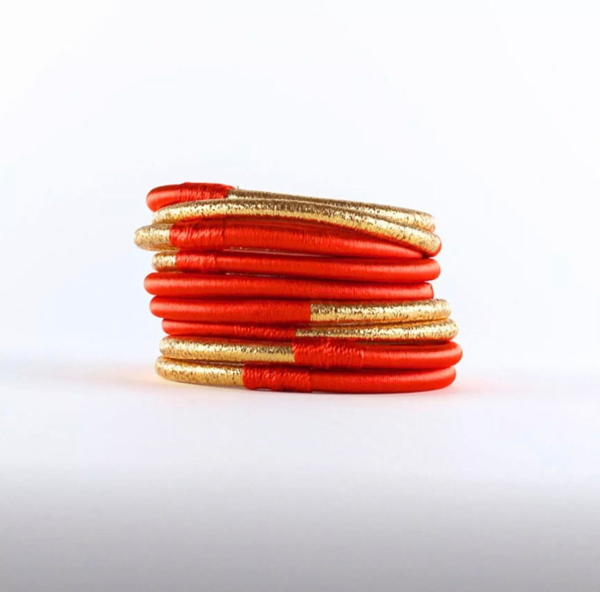 Jonc dahabi orange lurex doré soie végétale cactus fait main Maroc beloves