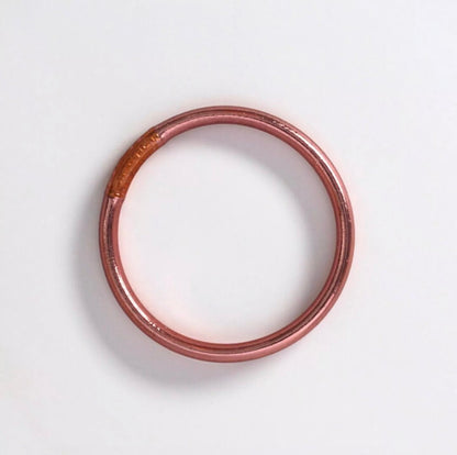 Jonc bouddhiste bicolore rose gold mantra abricot  béni Thaïlande beloves