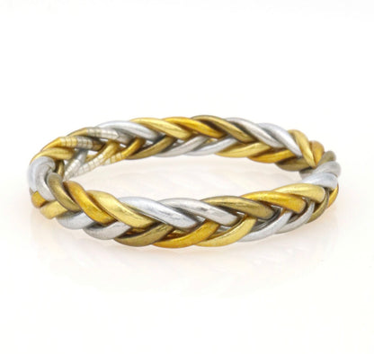 Jonc bouddhiste tressé multicolore doré argenté béni Thaïlande bracelet porte-bonheur