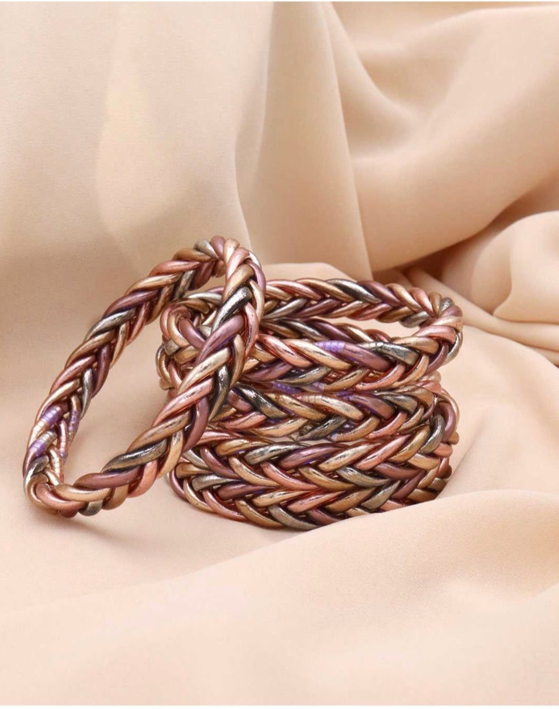 Jonc bouddhiste tressé multicolore nude béni Thaïlande bracelet porte-bonheur