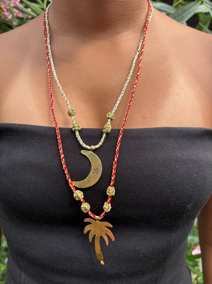 Sautoir grigri lune palmier porté colliers belove
